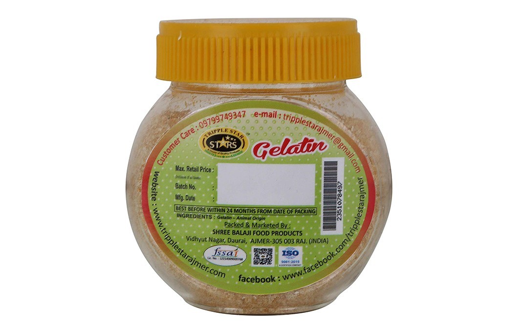 Tripple Star Gelatin    Plastic Jar  100 grams
